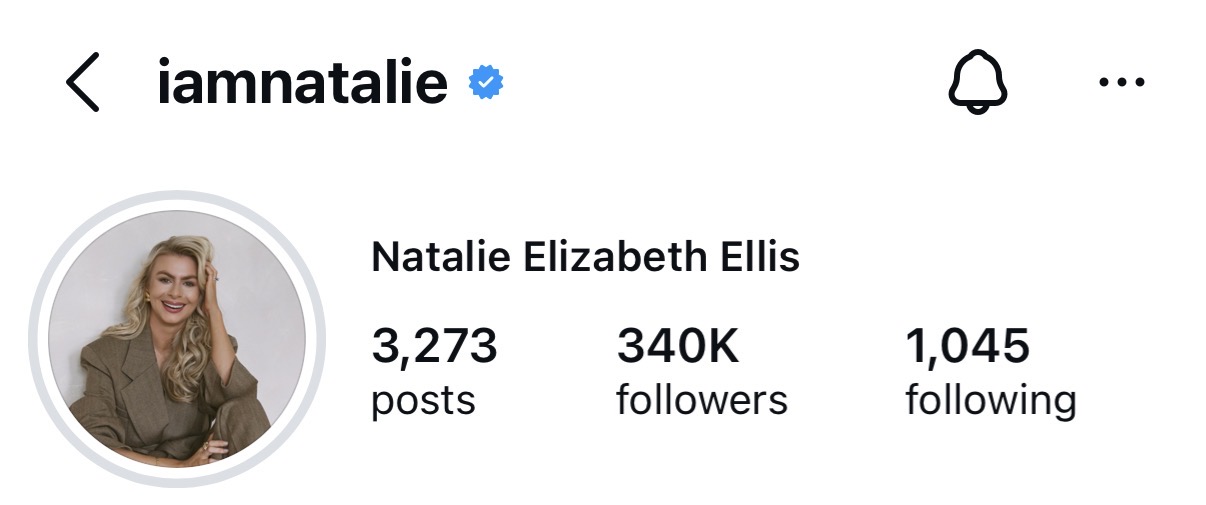 @iamnatalie, Natalie Ellis, 340K followers