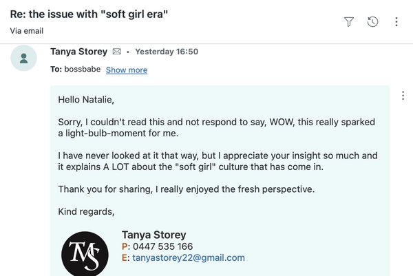 Tanya Storey: This really sparked a light-bulb moment for me